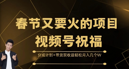 春节又要火的项目视频号祝福，分成计划+带货双收益，轻松月入几个W【揭秘】-千木学社