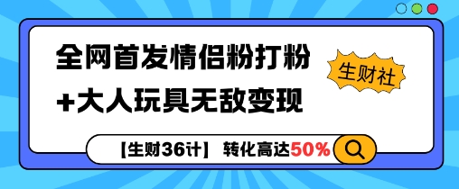 【生财36计】全网首发情侣粉打粉+大人玩具无敌变现-千木学社